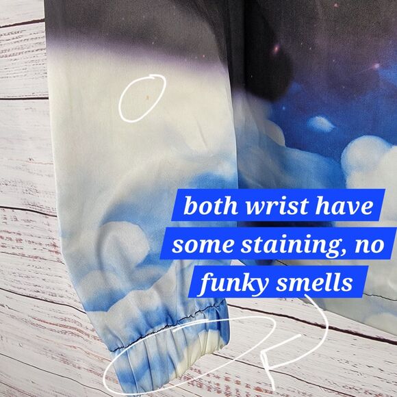 RIPNDIP MENS SIZE S GALAXY GYPSY ANORAK JACKET BLACK HOODED STARS CAT - Picture 11 of 15